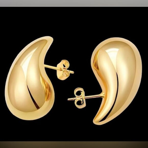 WATER DROP FASHION 18K GOLD PLATED EARRINGS - Picture 3 of 5